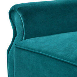 3 Seater Sofa Bed,  225Cm Velvet Click Clack Sofa Bed With Solid Wood Legs - Blue - thumbnail 4