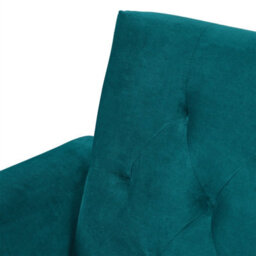 3 Seater Sofa Bed,  225Cm Velvet Click Clack Sofa Bed With Solid Wood Legs - Blue - thumbnail 3