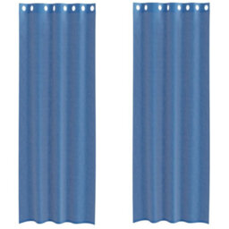 Berkfield Durable Voile Curtains With Grommets 2 Pcs Royal Blue - thumbnail 1