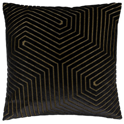 Paoletti Evoke Geometric Cut Velvet Cushion Cover - image 1