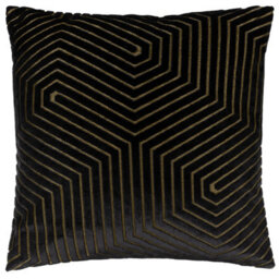 Paoletti Evoke Geometric Cut Velvet Cushion Cover - thumbnail 1
