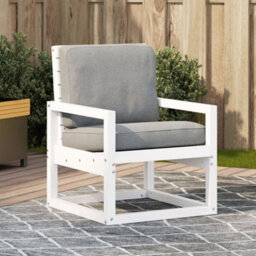 Berkfield Garden Chair White 57.5X63X76 Cm Solid Wood Pine