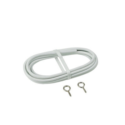 White Metal & Plastic Curtain Wire (L)2M - image 1