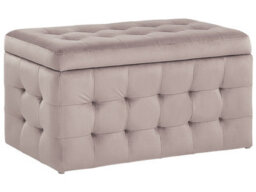 Beliani Velvetique Home Pink Velvet Tufted Storage Ottoman Bench With Hinged Lid For Bedroom And Living Room - thumbnail 3