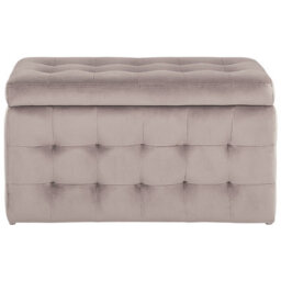 Beliani Velvetique Home Pink Velvet Tufted Storage Ottoman Bench With Hinged Lid For Bedroom And Living Room - thumbnail 1