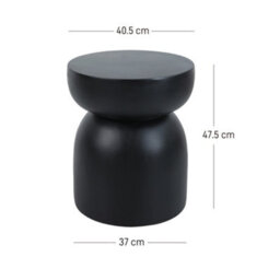 Nordlys Side Table In Black Magnesite Indoor Outdoor Modern Design Style Living Room - thumbnail 6