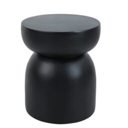Nordlys Side Table In Black Magnesite Indoor Outdoor Modern Design Style Living Room - thumbnail 1