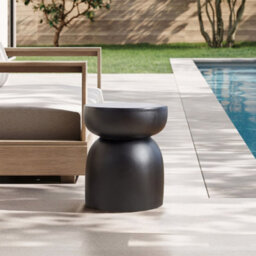 Nordlys Side Table In Black Magnesite Indoor Outdoor Modern Design Style Living Room - thumbnail 4