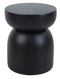 Nordlys Side Table In Black Magnesite Indoor Outdoor Modern Design Style Living Room - thumbnail 2