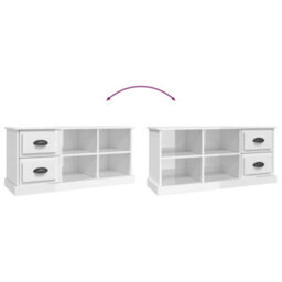 Berkfield Tv Cabinet High Gloss White 102X35.5X47.5 Cm Engineered Wood - thumbnail 9