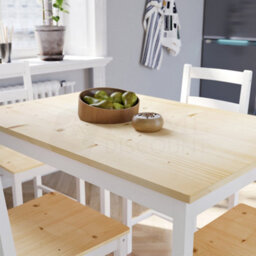 Lassic Vida Designs Yorkshire White & Pine Solid Pine 4 Seater Dining Set With 4 Chairs - thumbnail 3