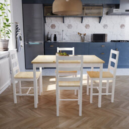 Lassic Vida Designs Yorkshire White & Pine Solid Pine 4 Seater Dining Set With 4 Chairs - thumbnail 5