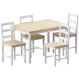 Lassic Vida Designs Yorkshire White & Pine Solid Pine 4 Seater Dining Set With 4 Chairs - thumbnail 7