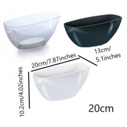 B2C Plant Orchid Pot Plastic 3 Colours Gloss Oval Planter Transparent Clear White 20Cm - thumbnail 3