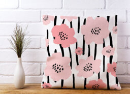 Warren Reed Designer Pastel Pink Flowers Cushions 45Cm X 45Cm - thumbnail 2
