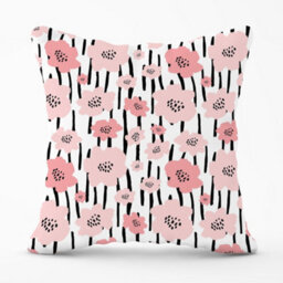 Warren Reed Designer Pastel Pink Flowers Cushions 45Cm X 45Cm - thumbnail 1