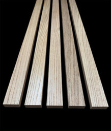 Solid Oak Decor Slats Wall Decoration Room Divider Clear Varnished 5 Pack (L) 2400mm X (W) 50mm X (T) 20mm