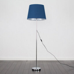 Valuelights Charles Chrome Floor Lamp With Navy Tapered Shade - thumbnail 4