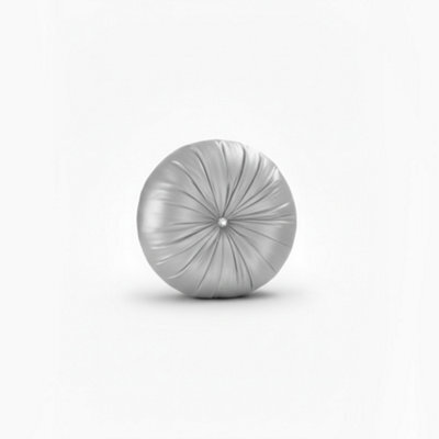 Round Diamante Cushion Sparkly Crystal Embellished Glam Filled Cushion Silver One Size