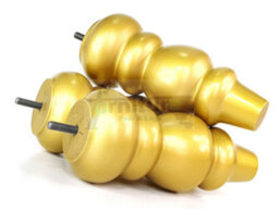 L&F Solid Wood Turned Furniture Feet 200mm High Gold Replacement Legs Set Of 4  M8 Pkc220L - thumbnail 6
