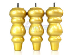 L&F Solid Wood Turned Furniture Feet 200mm High Gold Replacement Legs Set Of 4  M8 Pkc220L - thumbnail 5