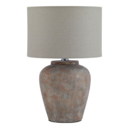 Siena  Brown  Table  Lamp  With  Linen  Shade - thumbnail 1