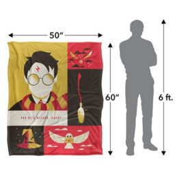 Harry Potter Icons Silky Supersoft Blanket Red/yellow/black (One Size) - thumbnail 5