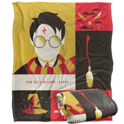 Harry Potter Icons Silky Supersoft Blanket Red/yellow/black (One Size) - thumbnail 2