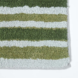 Homescapes Green Stripe Cotton Bath Mat - thumbnail 2
