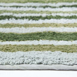 Homescapes Green Stripe Cotton Bath Mat - thumbnail 3