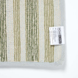 Homescapes Green Stripe Cotton Bath Mat - thumbnail 5