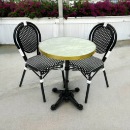 Black Paris Bistro Chair And Table Set Be Furniture - thumbnail 1