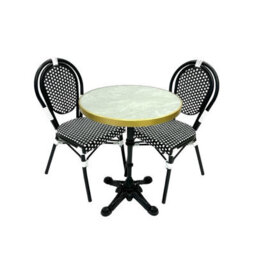 Black Paris Bistro Chair And Table Set Be Furniture - thumbnail 2