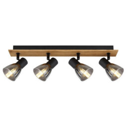 Luminosa Lighting Luminosa Claude Ceiling Spotlight Bar Dark Brown Smoke Glass Shade 4X E14 - thumbnail 3