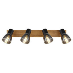Luminosa Lighting Luminosa Claude Ceiling Spotlight Bar Dark Brown Smoke Glass Shade 4X E14 - thumbnail 4