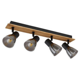 Luminosa Lighting Luminosa Claude Ceiling Spotlight Bar Dark Brown Smoke Glass Shade 4X E14 - thumbnail 2