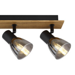 Luminosa Lighting Luminosa Claude Ceiling Spotlight Bar Dark Brown Smoke Glass Shade 4X E14 - thumbnail 5