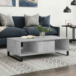 Berkfield Sturdy Coffee Table Concrete Grey 104X60X35 Cm Engineered Wood - thumbnail 2