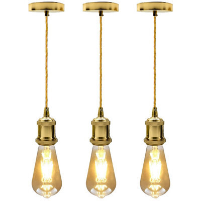 Adjustable Vintage French Gold Pendant Light Max 95Cm Easy Fit Lamp For Living & Dining Rooms - image 1