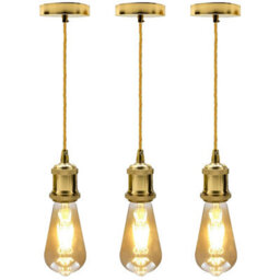 Adjustable Vintage French Gold Pendant Light Max 95Cm Easy Fit Lamp For Living & Dining Rooms - thumbnail 1