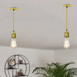 Adjustable Vintage French Gold Pendant Light Max 95Cm Easy Fit Lamp For Living & Dining Rooms - thumbnail 4