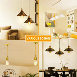 Adjustable Vintage French Gold Pendant Light Max 95Cm Easy Fit Lamp For Living & Dining Rooms - thumbnail 8