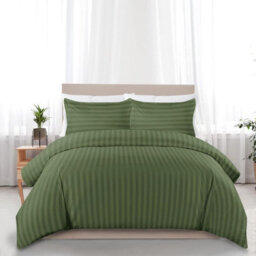 Aspire Homeware Olive Green Duvet Cover Complete Set, Reversible Modern Bedding Set, Single (L)200Cm X (W)135Cm - thumbnail 5