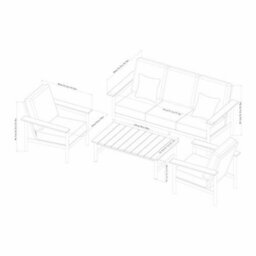 Xample Sunvilla Citadel 4 Piece Patio Seating Set Aluminium Outdoor Sofa Armchairs Table Cushions Cover Garden Furniture Set - thumbnail 2