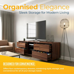 "Homeology Avitus Premium Walnut With 4-Walnut Drawers And 2 Shelves Up To 65"" Led/oled/lcd Tv Cabinet" - thumbnail 4