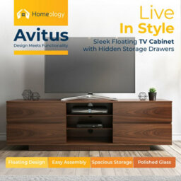 "Homeology Avitus Premium Walnut With 4-Walnut Drawers And 2 Shelves Up To 65"" Led/oled/lcd Tv Cabinet" - thumbnail 6