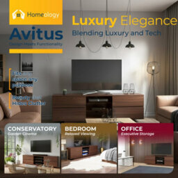 "Homeology Avitus Premium Walnut With 4-Walnut Drawers And 2 Shelves Up To 65"" Led/oled/lcd Tv Cabinet" - thumbnail 3