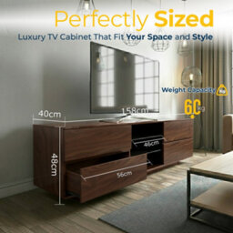 "Homeology Avitus Premium Walnut With 4-Walnut Drawers And 2 Shelves Up To 65"" Led/oled/lcd Tv Cabinet" - thumbnail 9