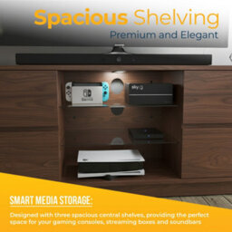 "Homeology Avitus Premium Walnut With 4-Walnut Drawers And 2 Shelves Up To 65"" Led/oled/lcd Tv Cabinet" - thumbnail 8