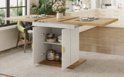 Matteo Extendable Dining Table With Storage, Wood Veneer & Sun-Relief Detail - 110-140Cm X 70Cm - thumbnail 8